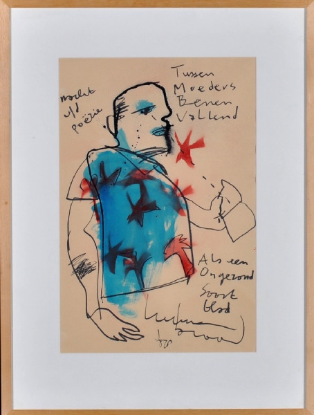 Herman Brood + Macht vd poezie tekening